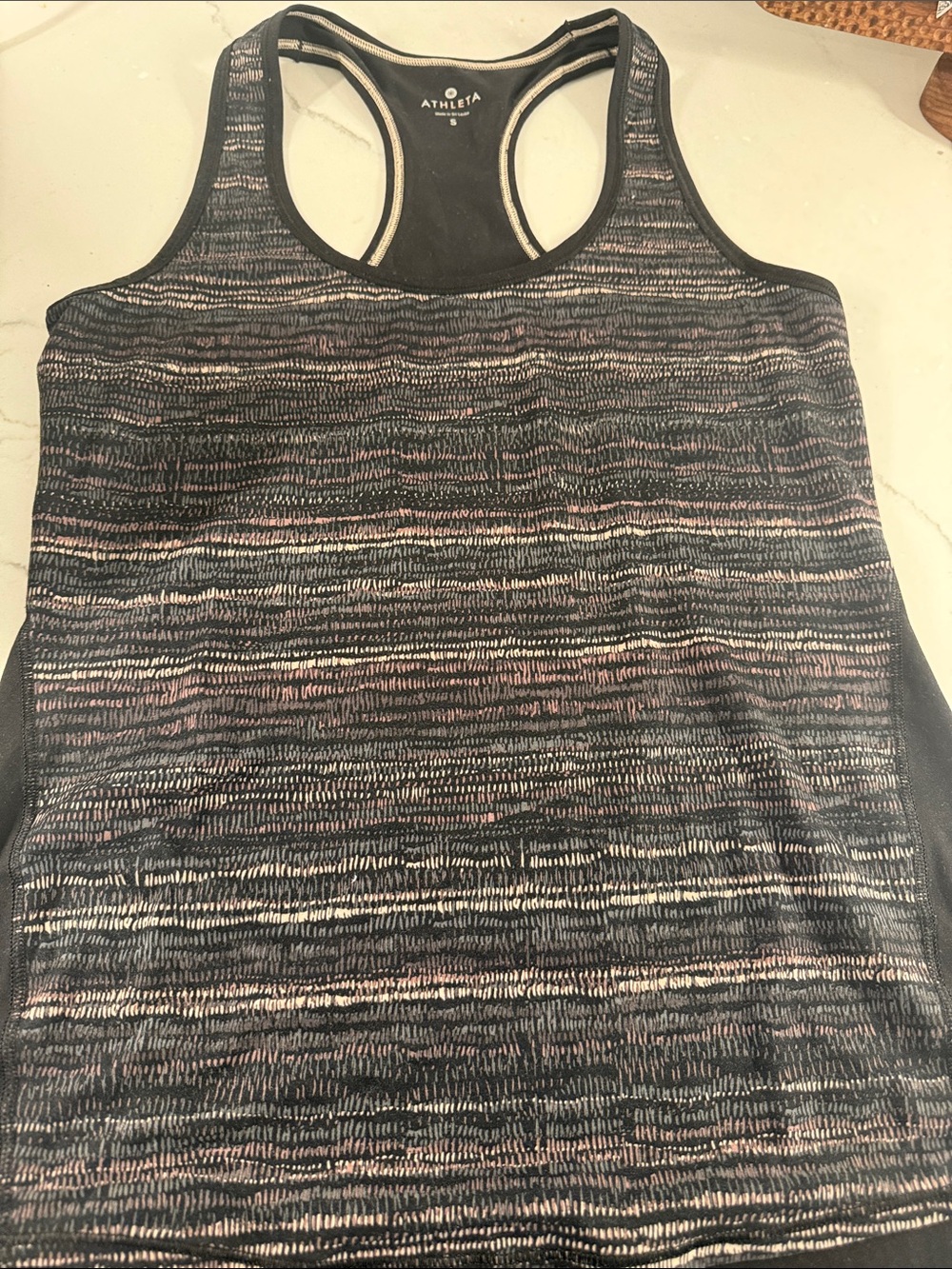 Athleta Women’s Black Patterned Racerback Tank